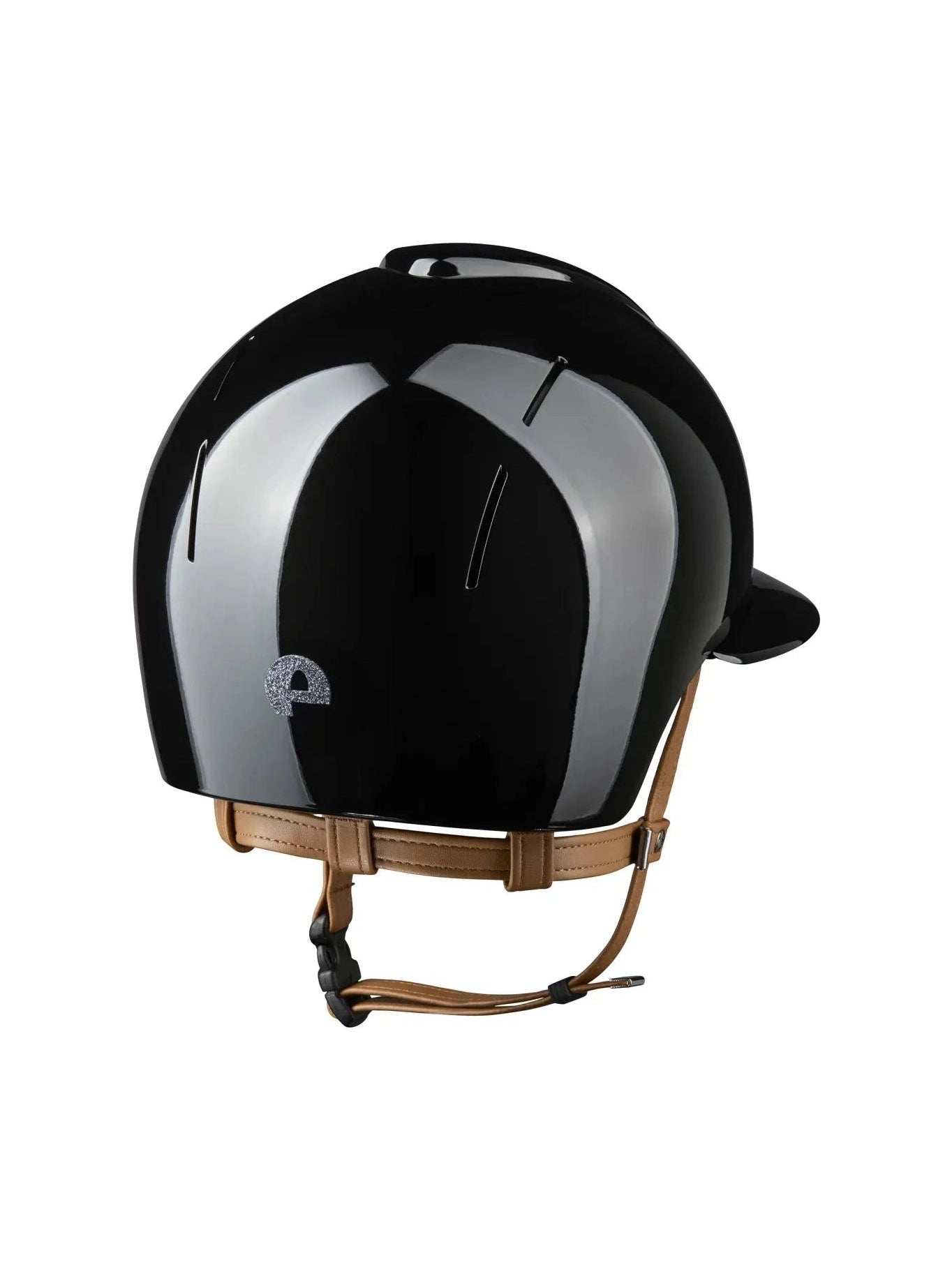 KEP SMART NOVA KASK JEŹDZIECKI POLISH POLO CZARNY Z BEŻOWYM PASKIEM SHINY STAR SILVER - Kep Italia Equishop