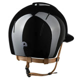 KEP SMART NOVA KASK JEŹDZIECKI POLISH POLO CZARNY Z BEŻOWYM PASKIEM SHINY STAR SILVER - Kep Italia Equishop