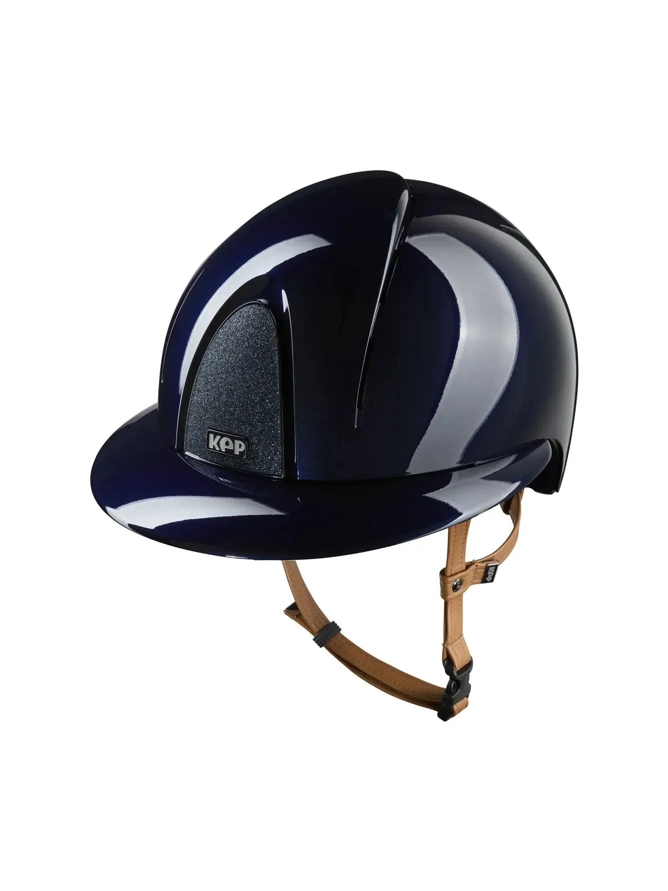 KEP SMART NOVA KASK JEŹDZIECKI POLISH POLO GRANATOWY Z BEŻOWYM PASKIEM SHINY STAR - Kep Italia Equishop