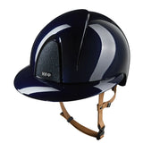 KEP SMART NOVA KASK JEŹDZIECKI POLISH POLO GRANATOWY Z BEŻOWYM PASKIEM SHINY STAR - Kep Italia Equishop