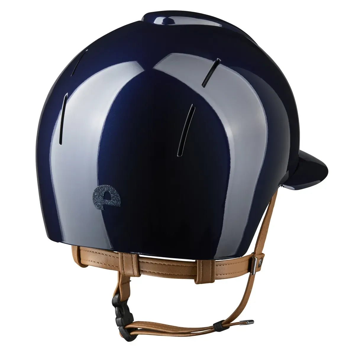 KEP SMART NOVA KASK JEŹDZIECKI POLISH POLO GRANATOWY Z BEŻOWYM PASKIEM SHINY STAR - Kep Italia Equishop