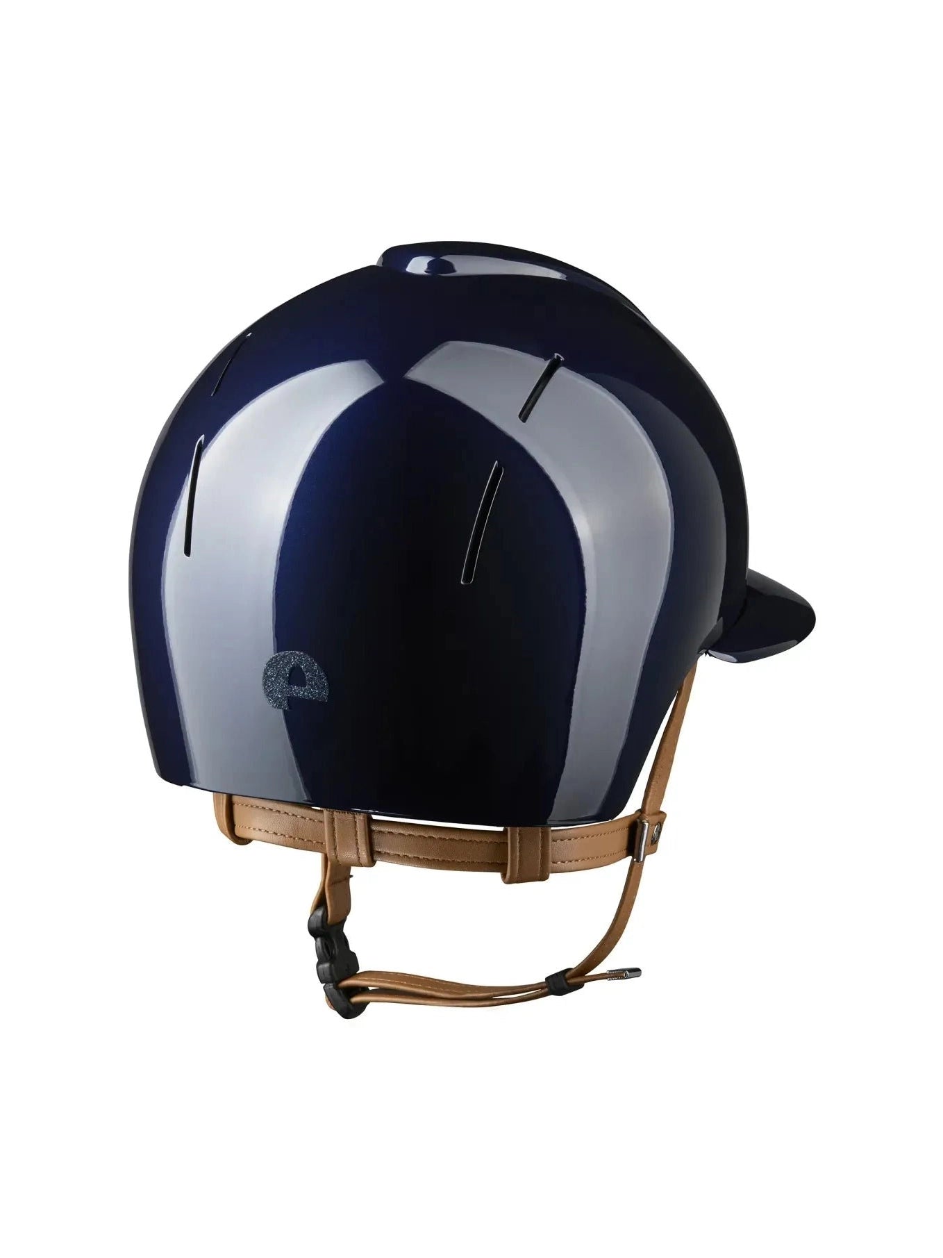 KEP SMART NOVA KASK JEŹDZIECKI POLISH POLO GRANATOWY Z BEŻOWYM PASKIEM SHINY STAR - Kep Italia Equishop