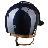 KEP SMART NOVA KASK JEŹDZIECKI POLISH POLO GRANATOWY Z BEŻOWYM PASKIEM SHINY STAR SILVER - Kep Italia Equishop