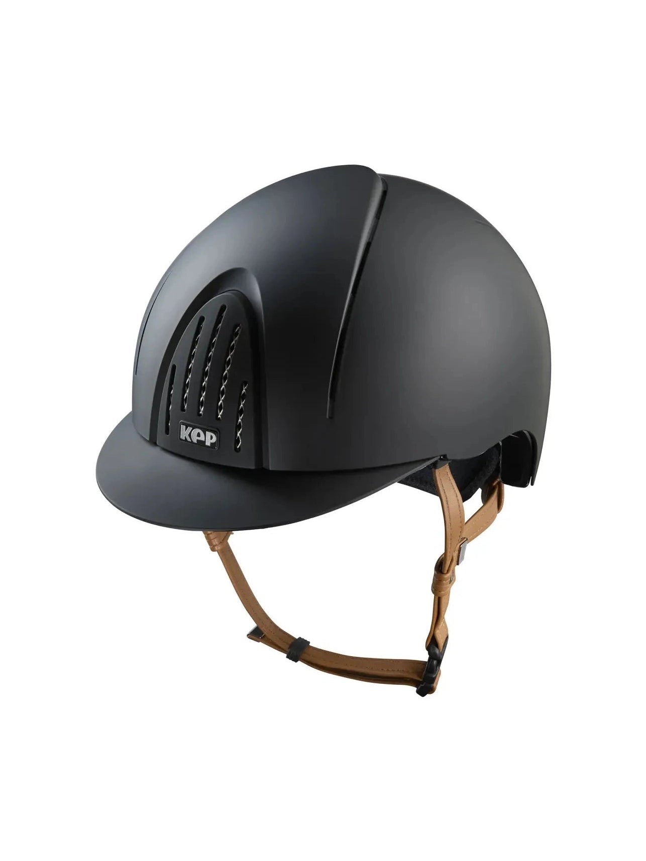 KEP SMART NOVA KASK JEŹDZIECKI TEXTILE CZARNY Z BEŻOWYM PASKIEM - Kep Italia Equishop