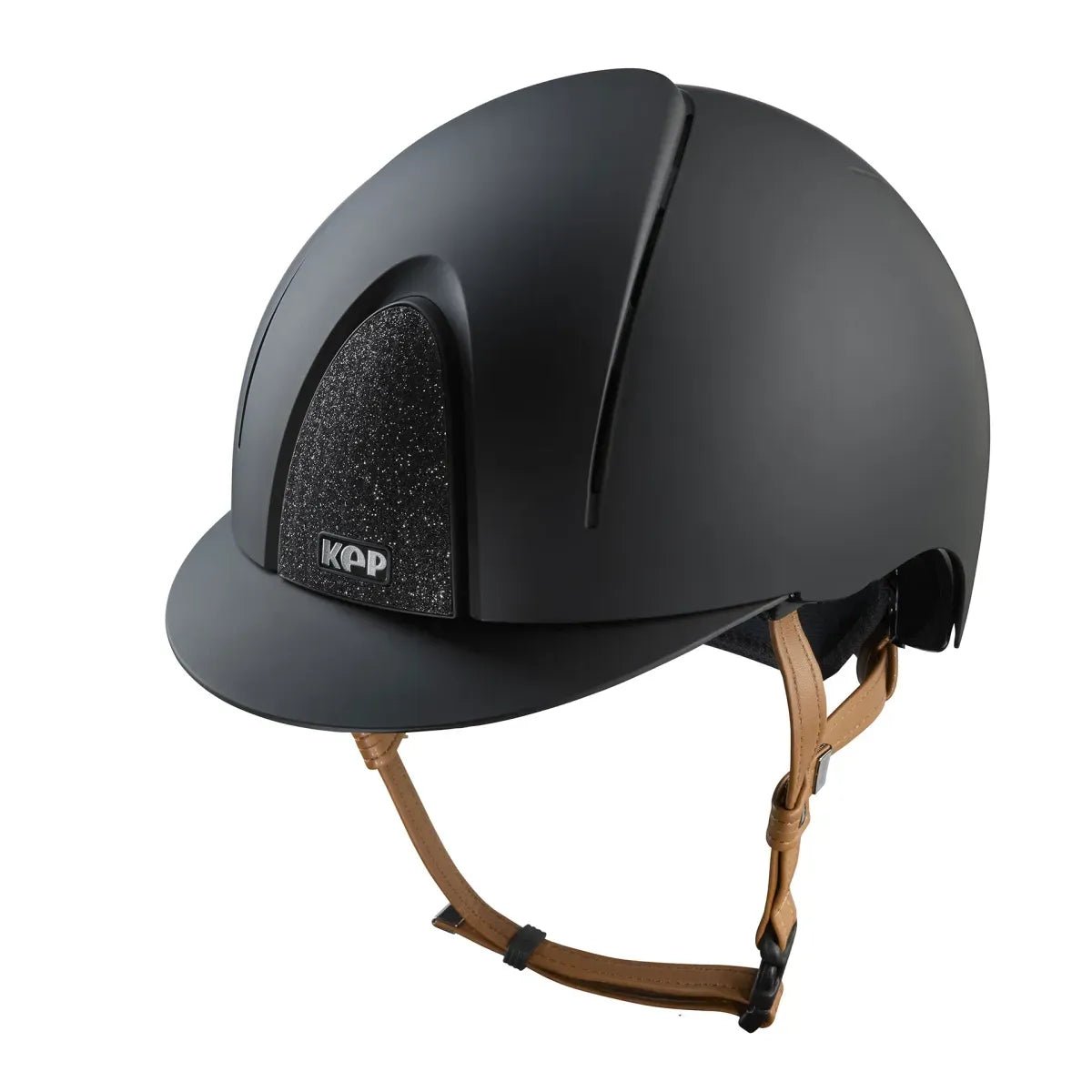 KEP SMART NOVA KASK JEŹDZIECKI TEXTILE CZARNY Z BEŻOWYM PASKIEM SHINY STAR - Kep Italia Equishop