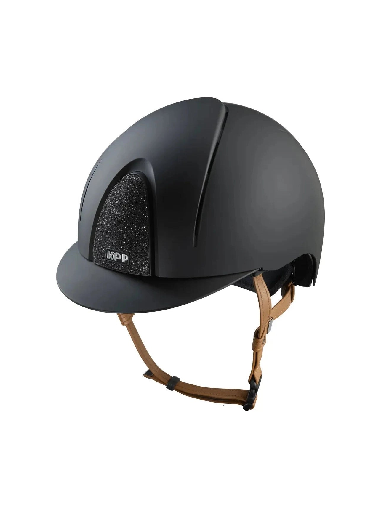 KEP SMART NOVA KASK JEŹDZIECKI TEXTILE CZARNY Z BEŻOWYM PASKIEM SHINY STAR - Kep Italia Equishop