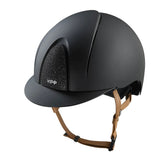 KEP SMART NOVA KASK JEŹDZIECKI TEXTILE CZARNY Z BEŻOWYM PASKIEM SHINY STAR - Kep Italia Equishop