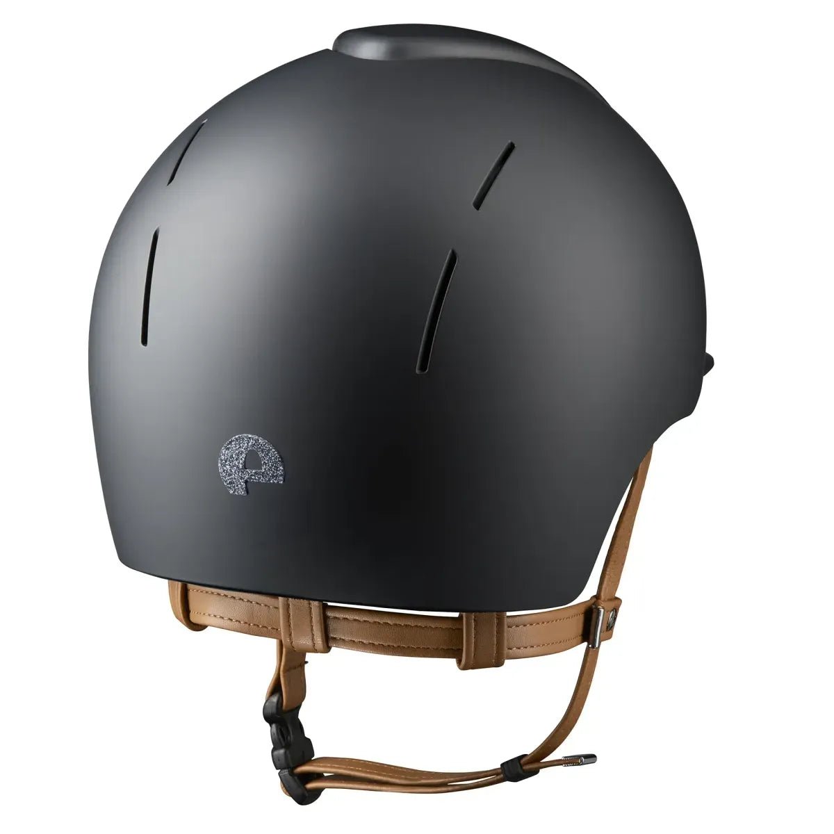 KEP SMART NOVA KASK JEŹDZIECKI TEXTILE CZARNY Z BEŻOWYM PASKIEM SHINY STAR SILVER - Kep Italia Equishop