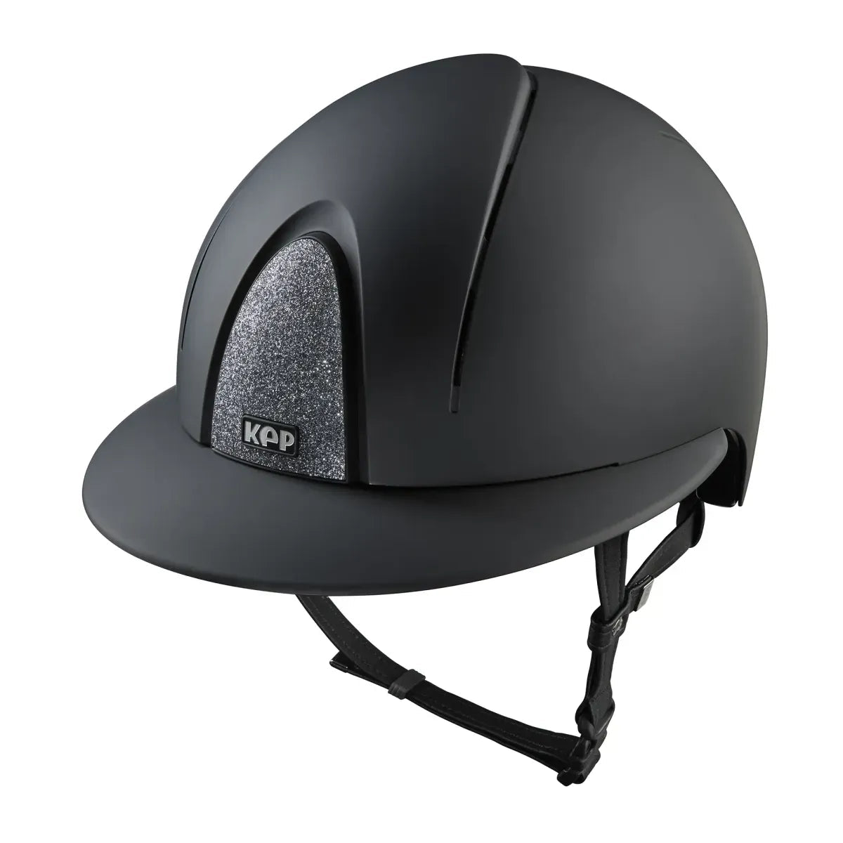 KEP SMART NOVA KASK JEŹDZIECKI TEXTILE POLO CZARNY SHINY STAR SILVER - Kep Italia Equishop
