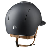 KEP SMART NOVA KASK JEŹDZIECKI TEXTILE POLO CZARNY Z BEŻOWYM PASKIEM - Kep Italia Equishop
