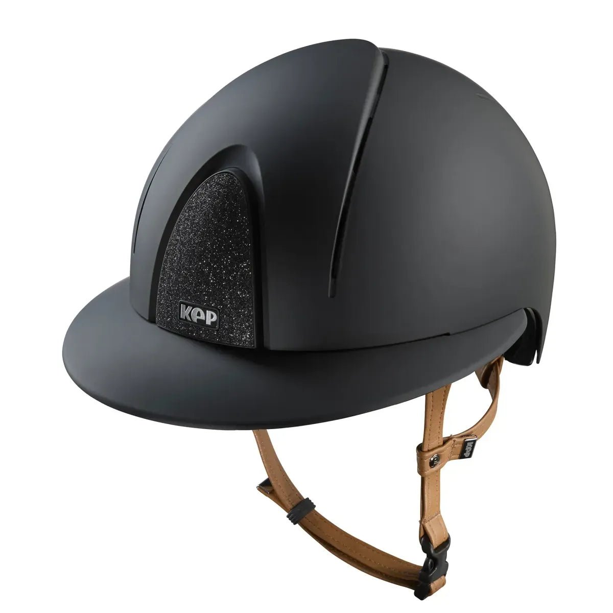 KEP SMART NOVA KASK JEŹDZIECKI TEXTILE POLO CZARNY Z BEŻOWYM PASKIEM SHINY STAR - Kep Italia Equishop