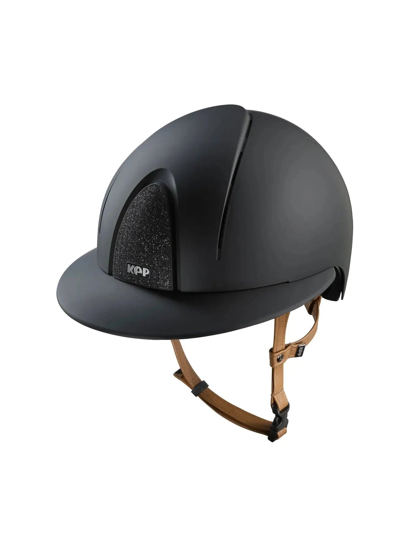 KEP SMART NOVA KASK JEŹDZIECKI TEXTILE POLO CZARNY Z BEŻOWYM PASKIEM SHINY STAR - Kep Italia Equishop