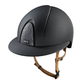 KEP SMART NOVA KASK JEŹDZIECKI TEXTILE POLO CZARNY Z BEŻOWYM PASKIEM SHINY STAR SILVER - Kep Italia Equishop