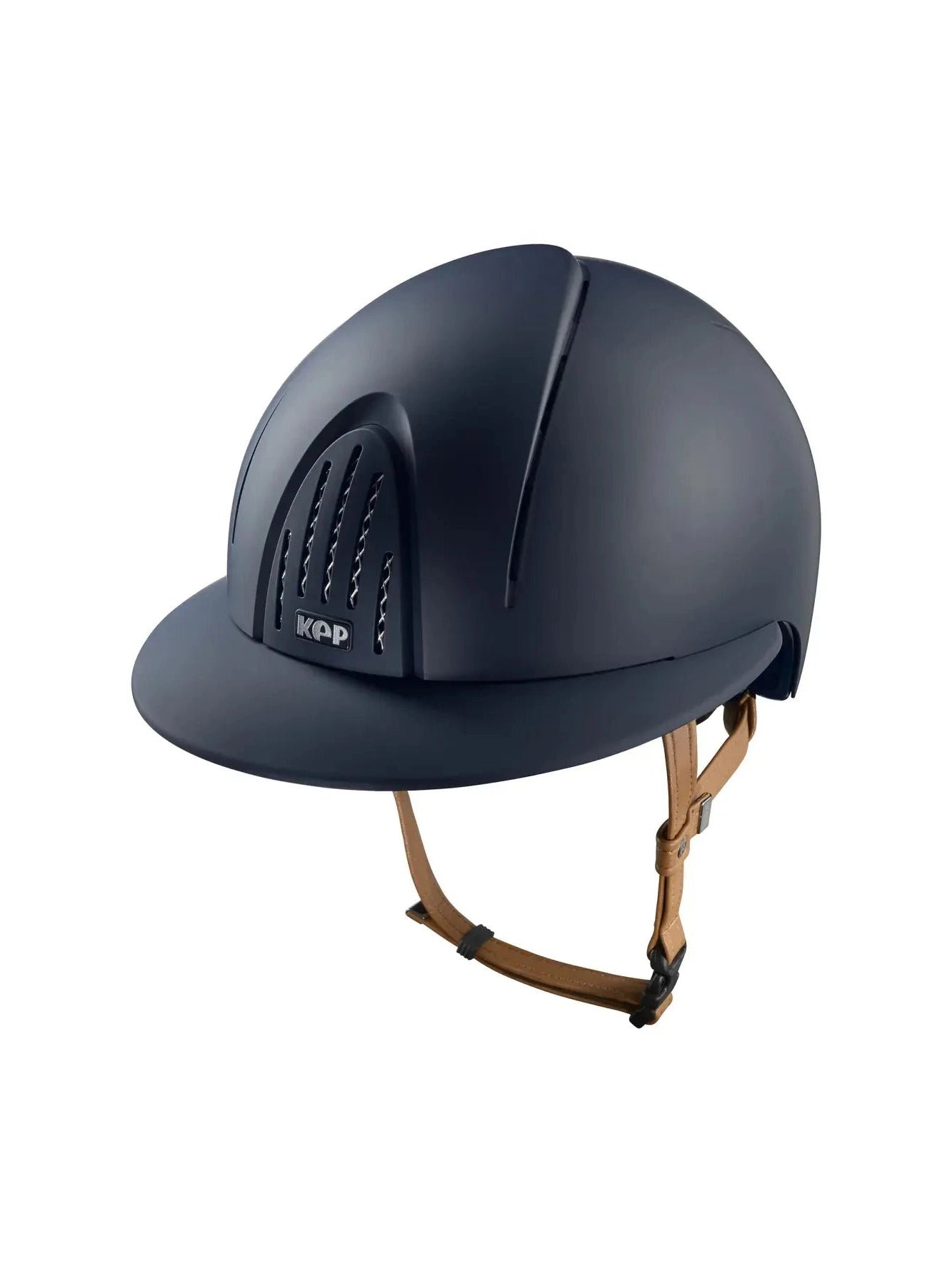 KEP SMART NOVA KASK JEŹDZIECKI TEXTILE POLO GRANATOWY Z BEŻOWYM PASKIEM - Kep Italia Equishop