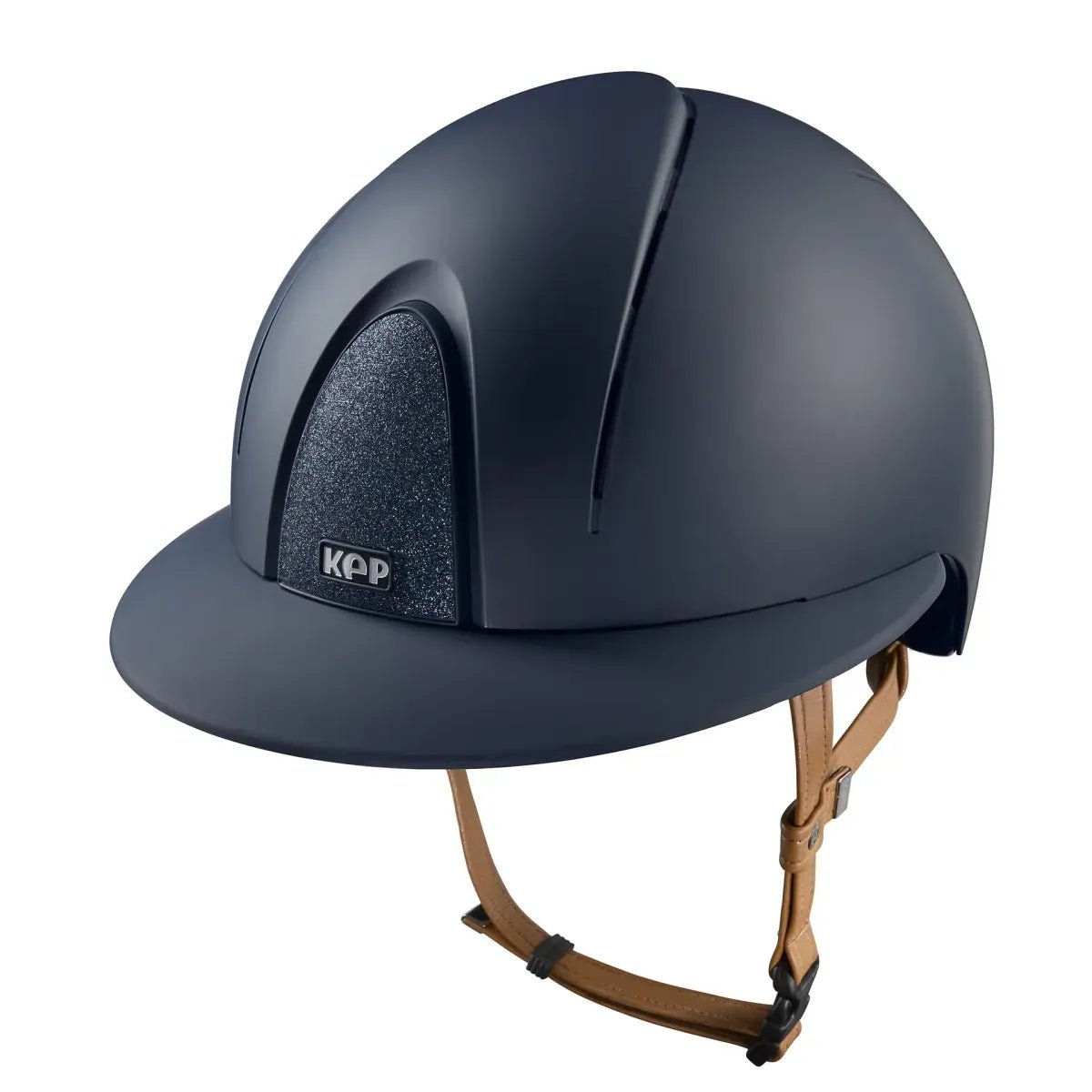 KEP SMART NOVA KASK JEŹDZIECKI TEXTILE POLO GRANATOWY Z BEŻOWYM PASKIEM SHINY STAR - Kep Italia Equishop