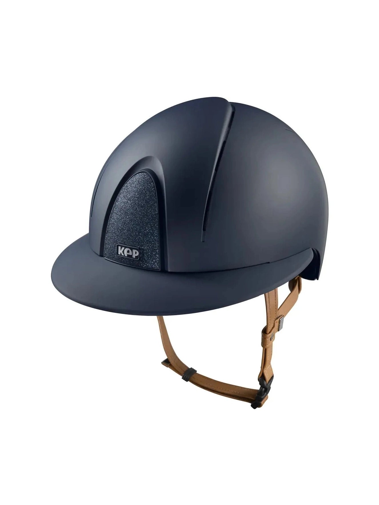 KEP SMART NOVA KASK JEŹDZIECKI TEXTILE POLO GRANATOWY Z BEŻOWYM PASKIEM SHINY STAR - Kep Italia Equishop