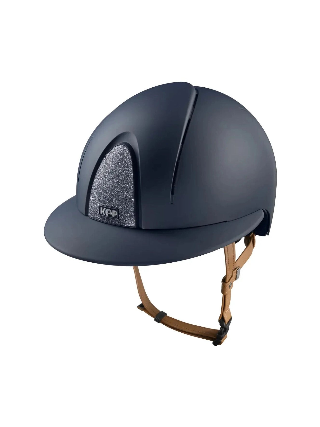 KEP SMART NOVA KASK JEŹDZIECKI TEXTILE POLO GRANATOWY Z BEŻOWYM PASKIEM SHINY STAR SILVER - Kep Italia Equishop
