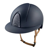 KEP SMART NOVA KASK JEŹDZIECKI TEXTILE POLO GRANATOWY Z BEŻOWYM PASKIEM SHINY STAR SILVER - Kep Italia Equishop