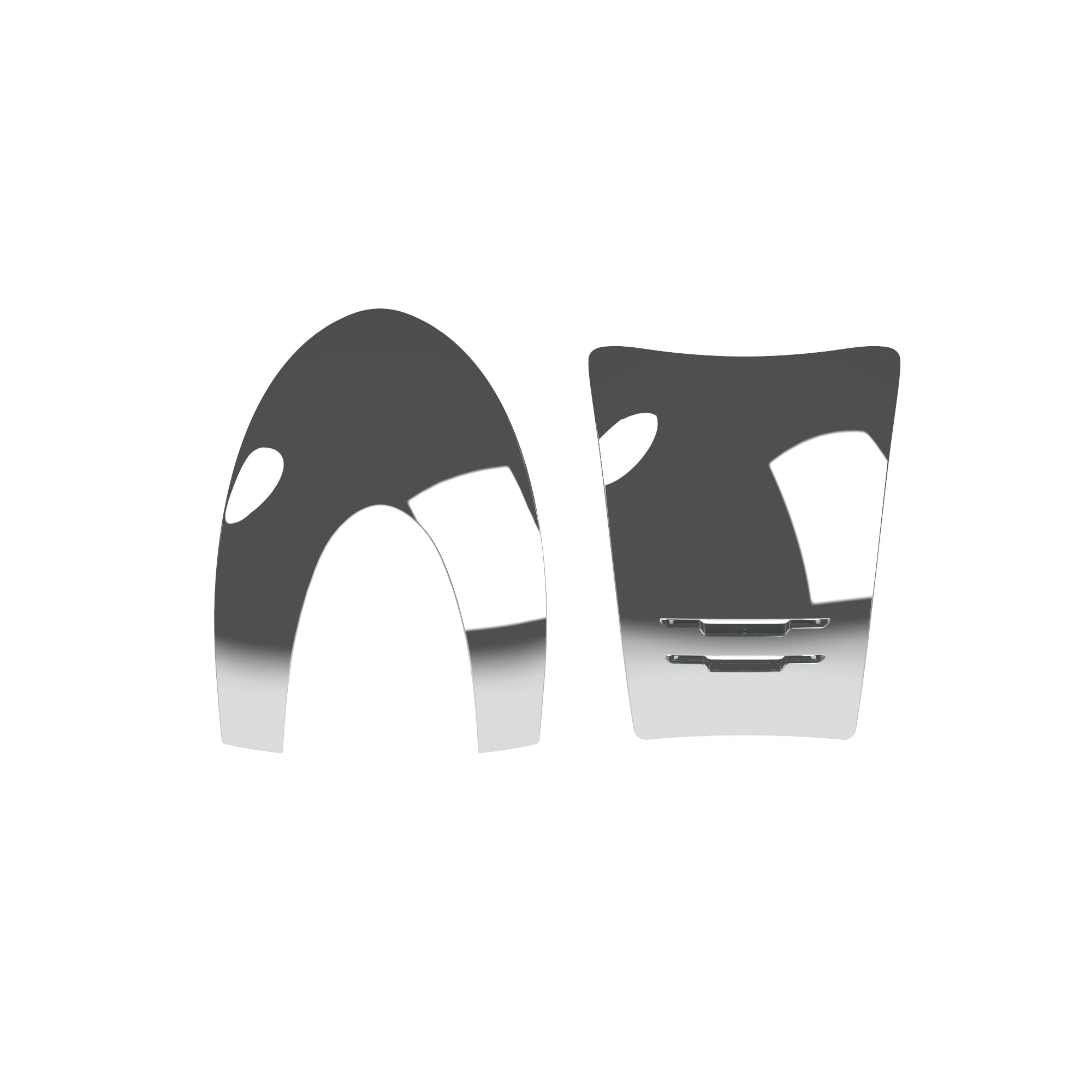 KEP ITALIA HELMET FRONT AND BACK INSERTS CHROME POLISH