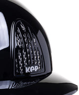 KEP ITALIA SMART KASK JEŹDZIECKI POLISH CZARNY Z BRĄZOWYM PASKIEM