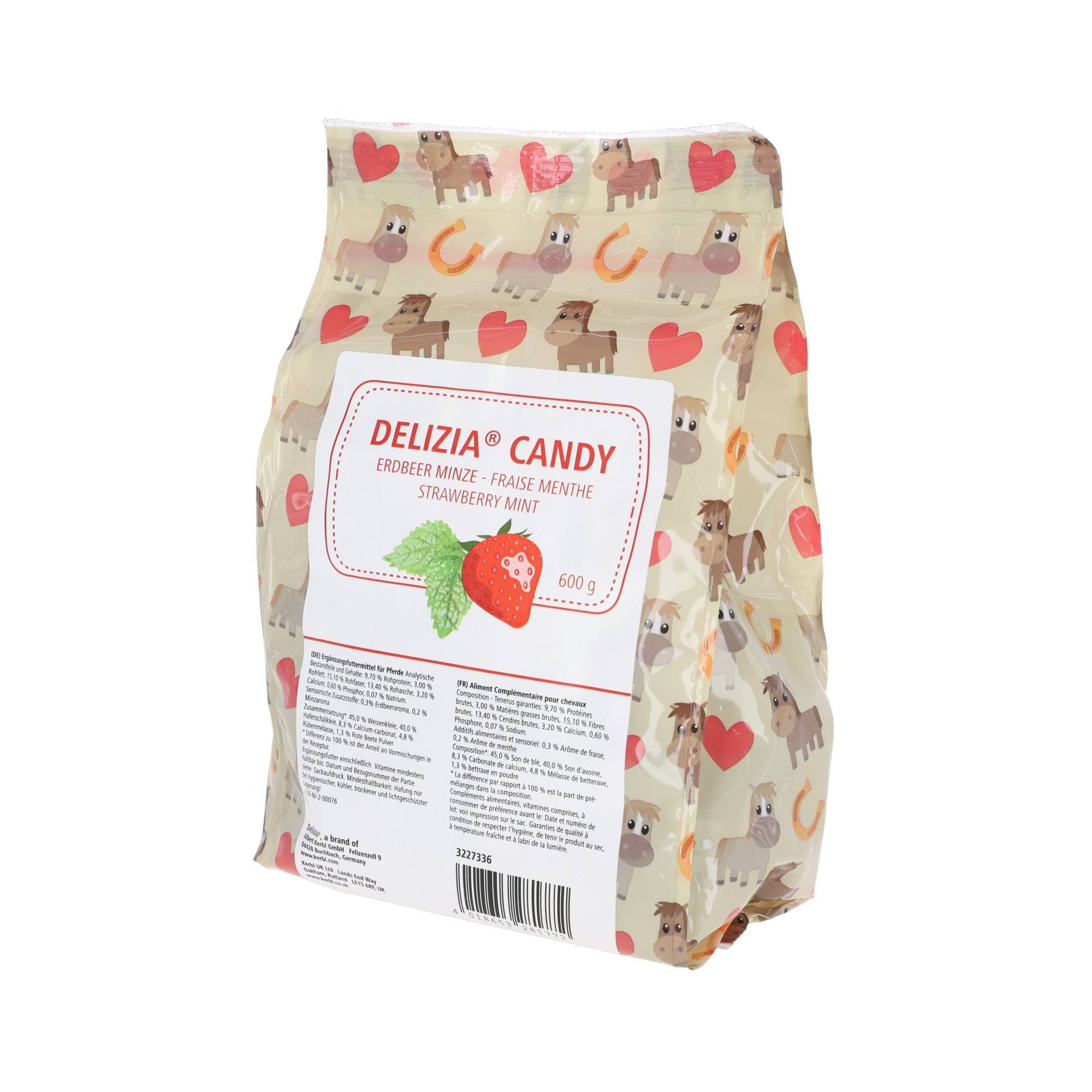 KERBL SMAKOŁYKI DLA KONIA DELIZIA CANDY TRUSKAWKA/MIĘTA 600 G