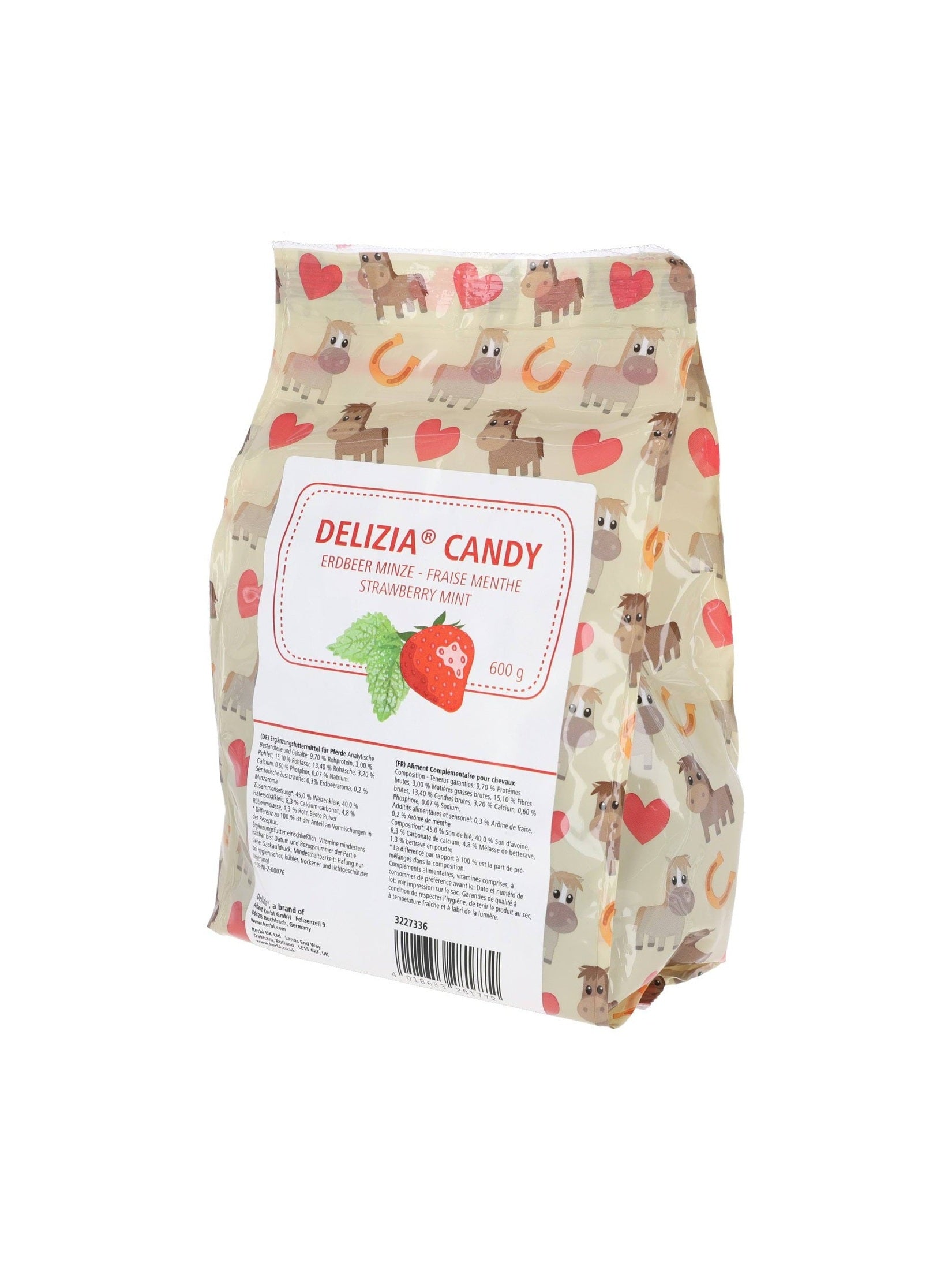 KERBL SMAKOŁYKI DLA KONIA DELIZIA CANDY TRUSKAWKA/MIĘTA 600 G