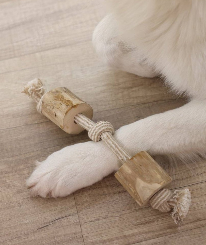 KERBL SZARPAK DLA PSA JUTA BAWEŁNA DREWNO 35 CM