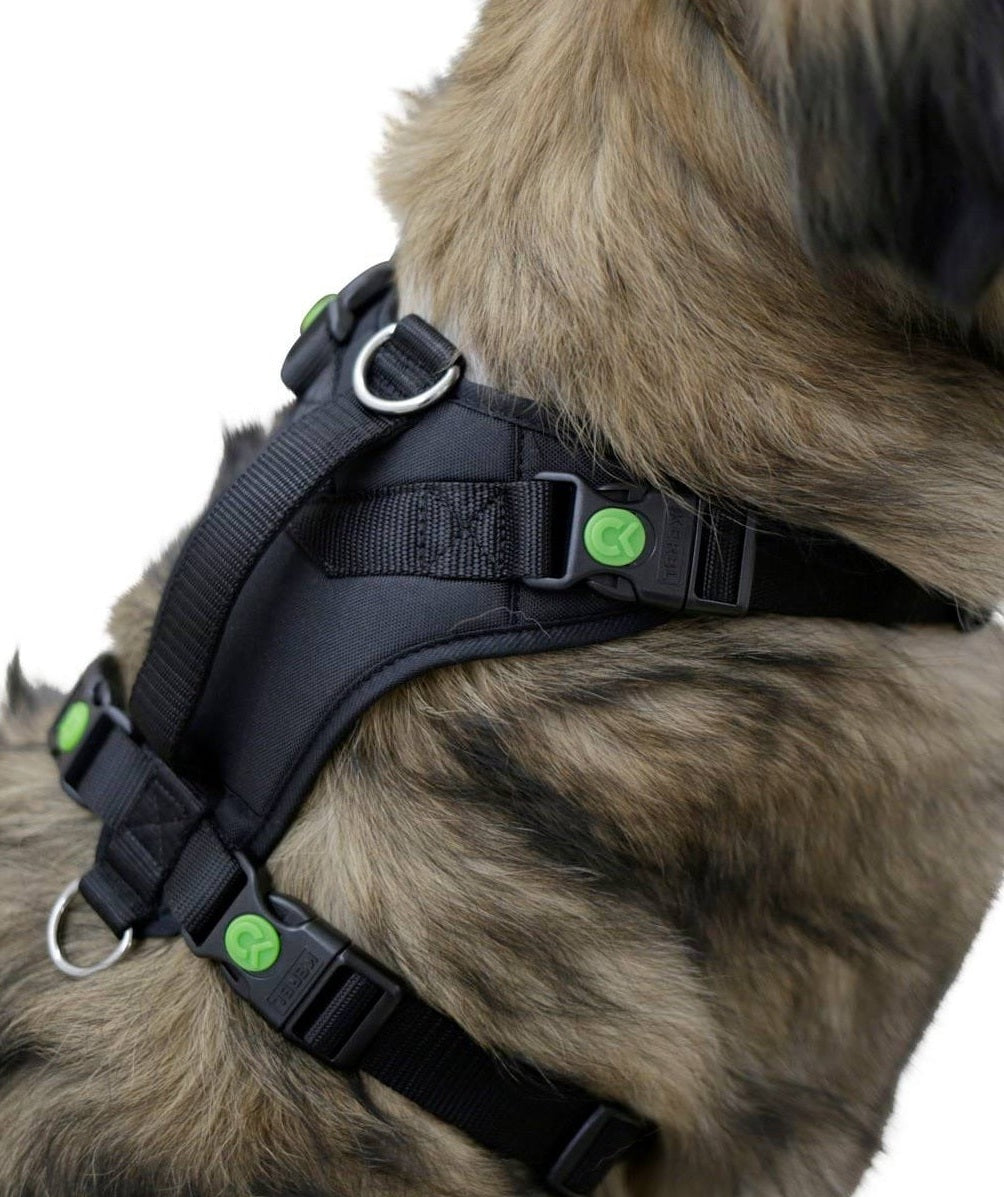 KERBL DOG HARNESS PULSIVE BLACK WITH REFLECTIVE STRIPS 72-96 CM