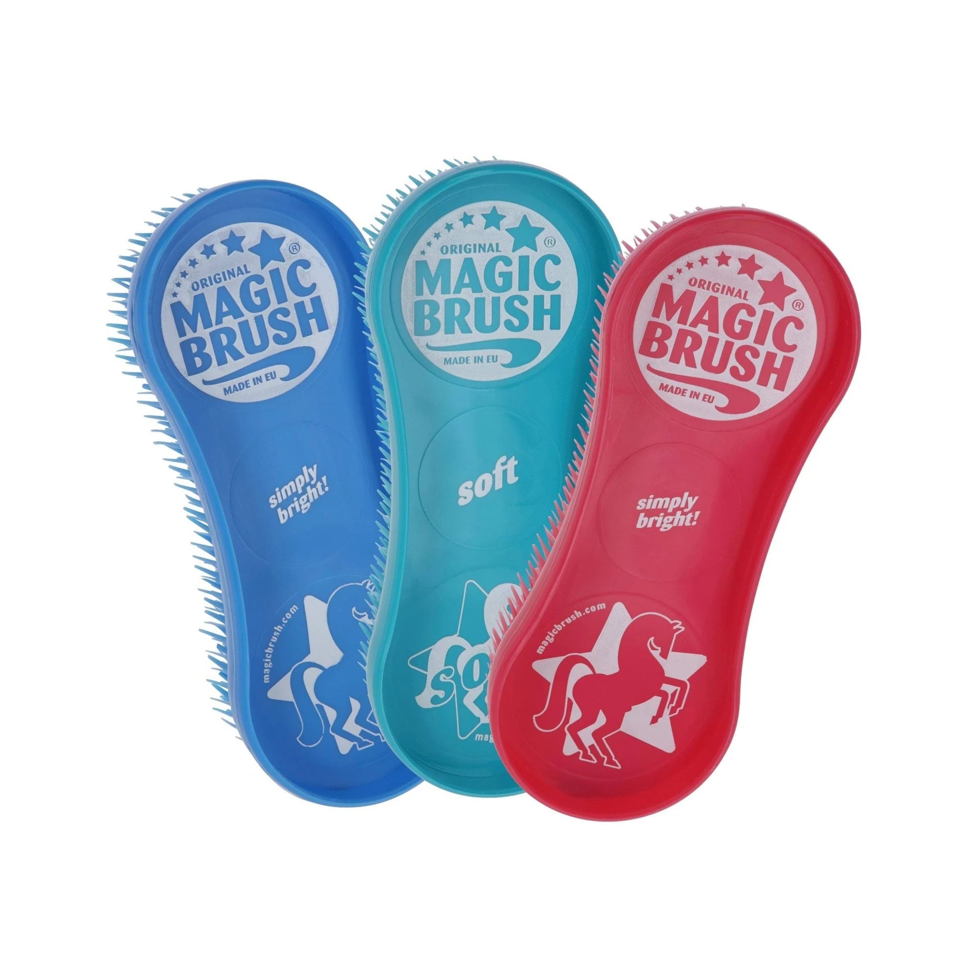 MAGIC BRUSH JELLYFISH ZESTAW TRZECH KOLOROWYCH SZCZOTEK DLA KONIA - Magic Brush Equishop Pielęgnacja koni