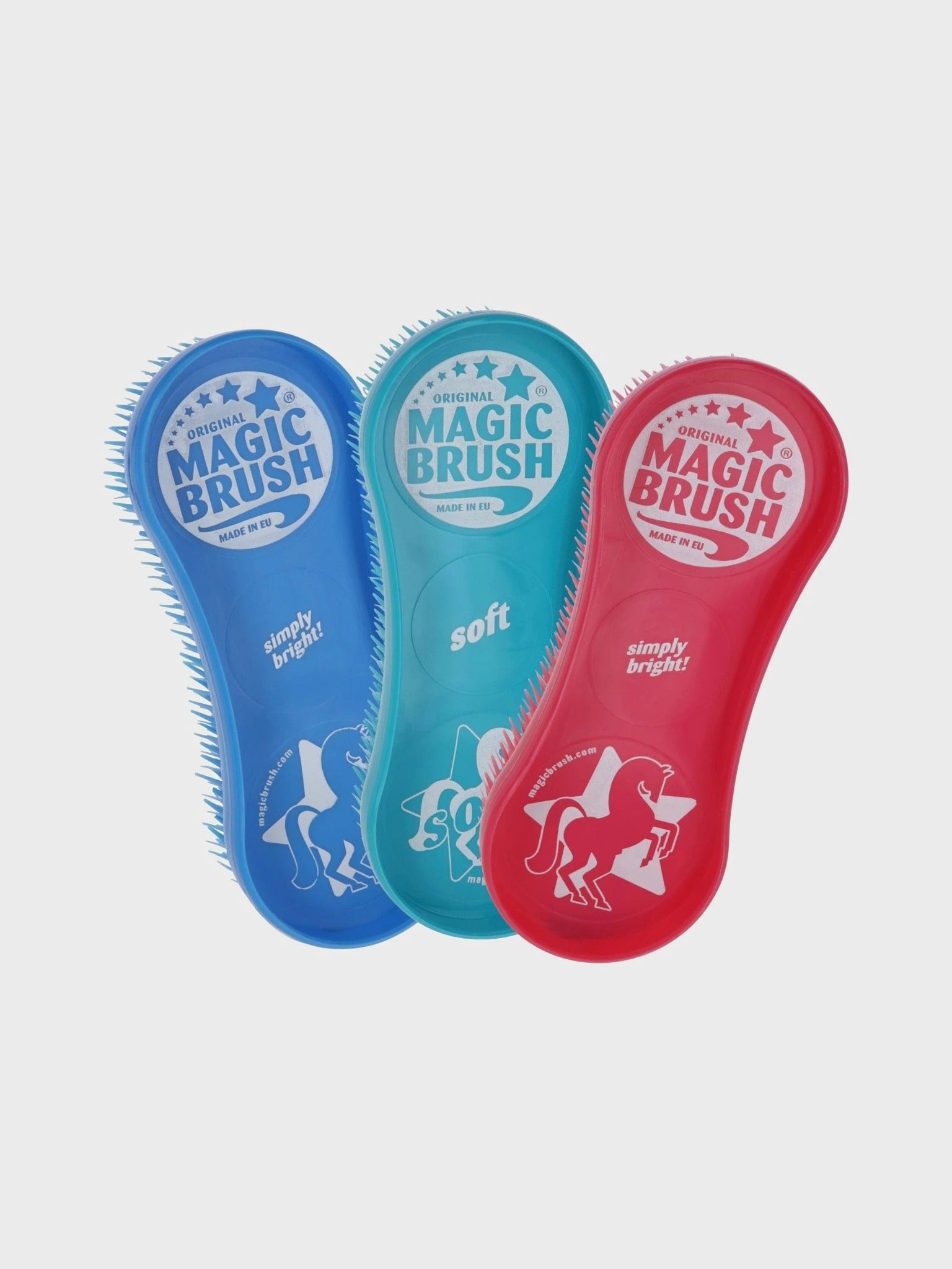MAGIC BRUSH JELLYFISH ZESTAW TRZECH KOLOROWYCH SZCZOTEK DLA KONIA - Magic Brush Equishop Pielęgnacja koni