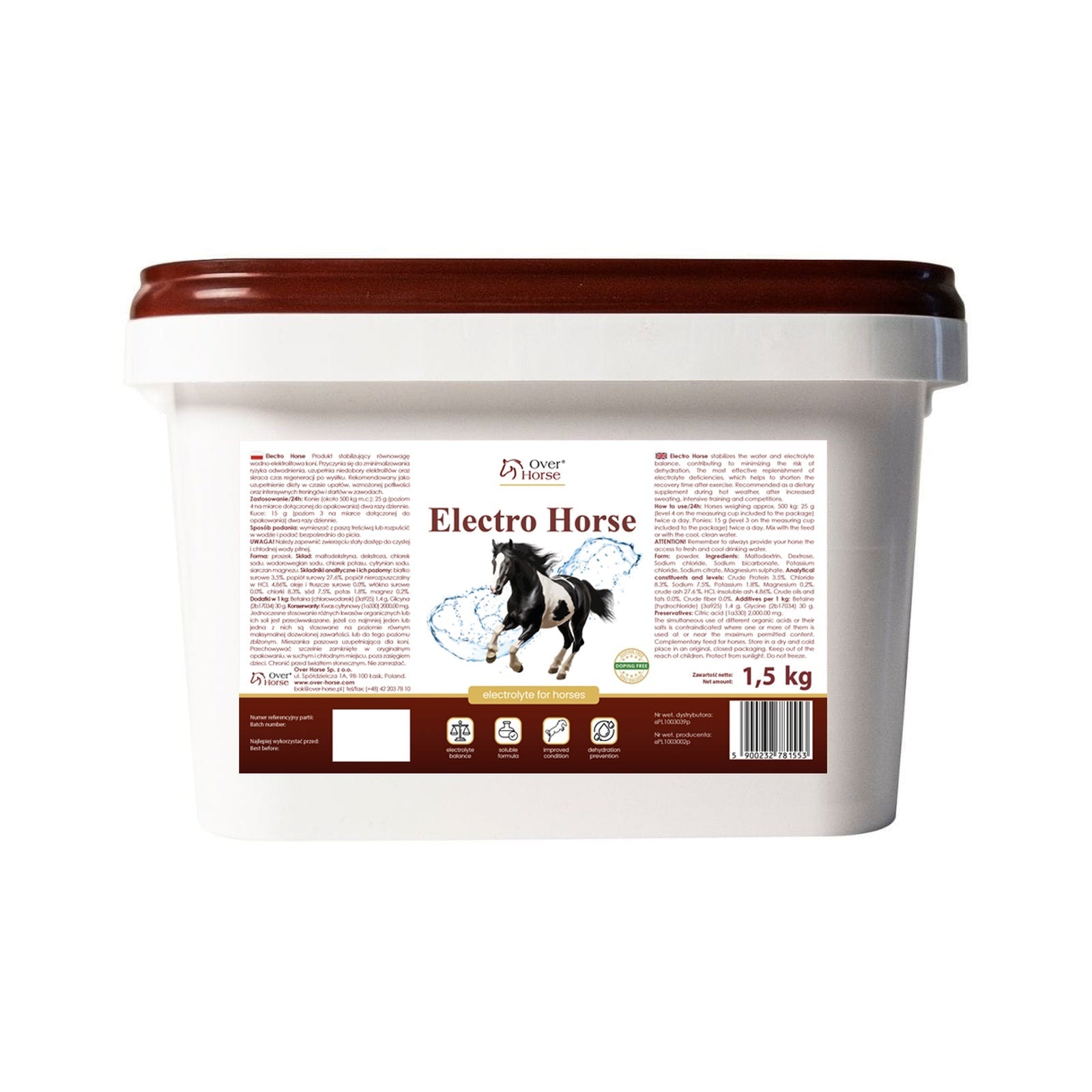 OVER HORSE ELEKTROLITY DLA KONI ELECTRO HORSE 1,5KG - Over Horse Equishop
