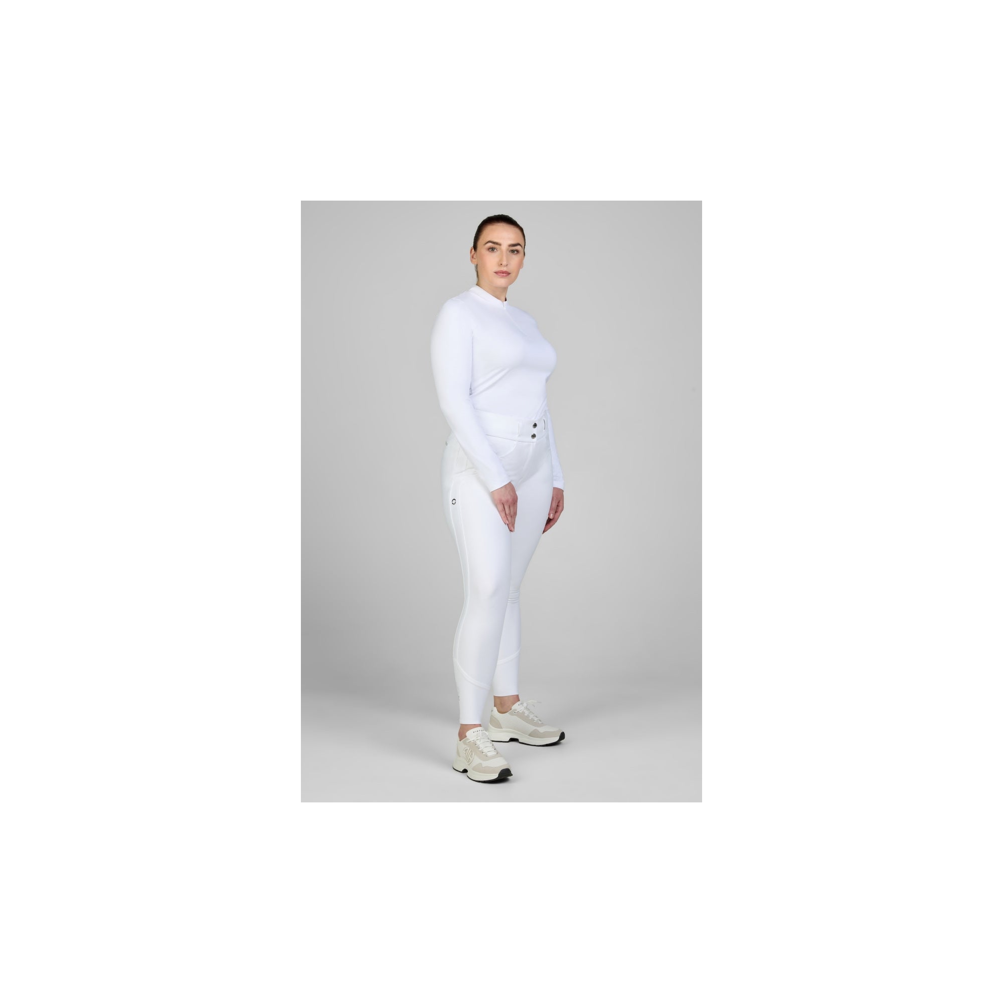 PIKEUR LAURE SD BRYCZESY JEŹDZIECKIE Z WYSOKIM STANEM BIAŁE DAMSKIE