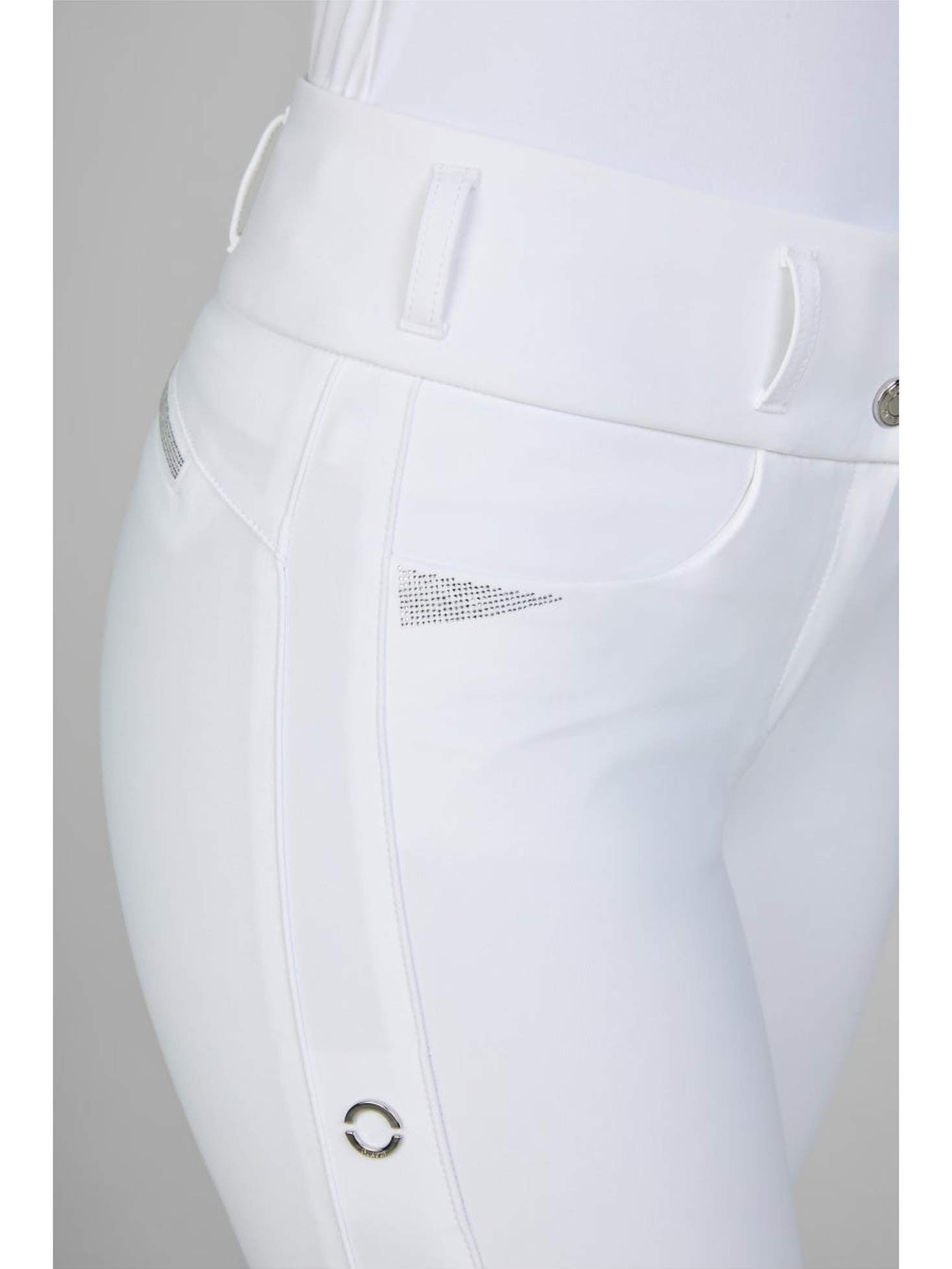 PIKEUR LAURE SD BRYCZESY JEŹDZIECKIE Z WYSOKIM STANEM BIAŁE DAMSKIE