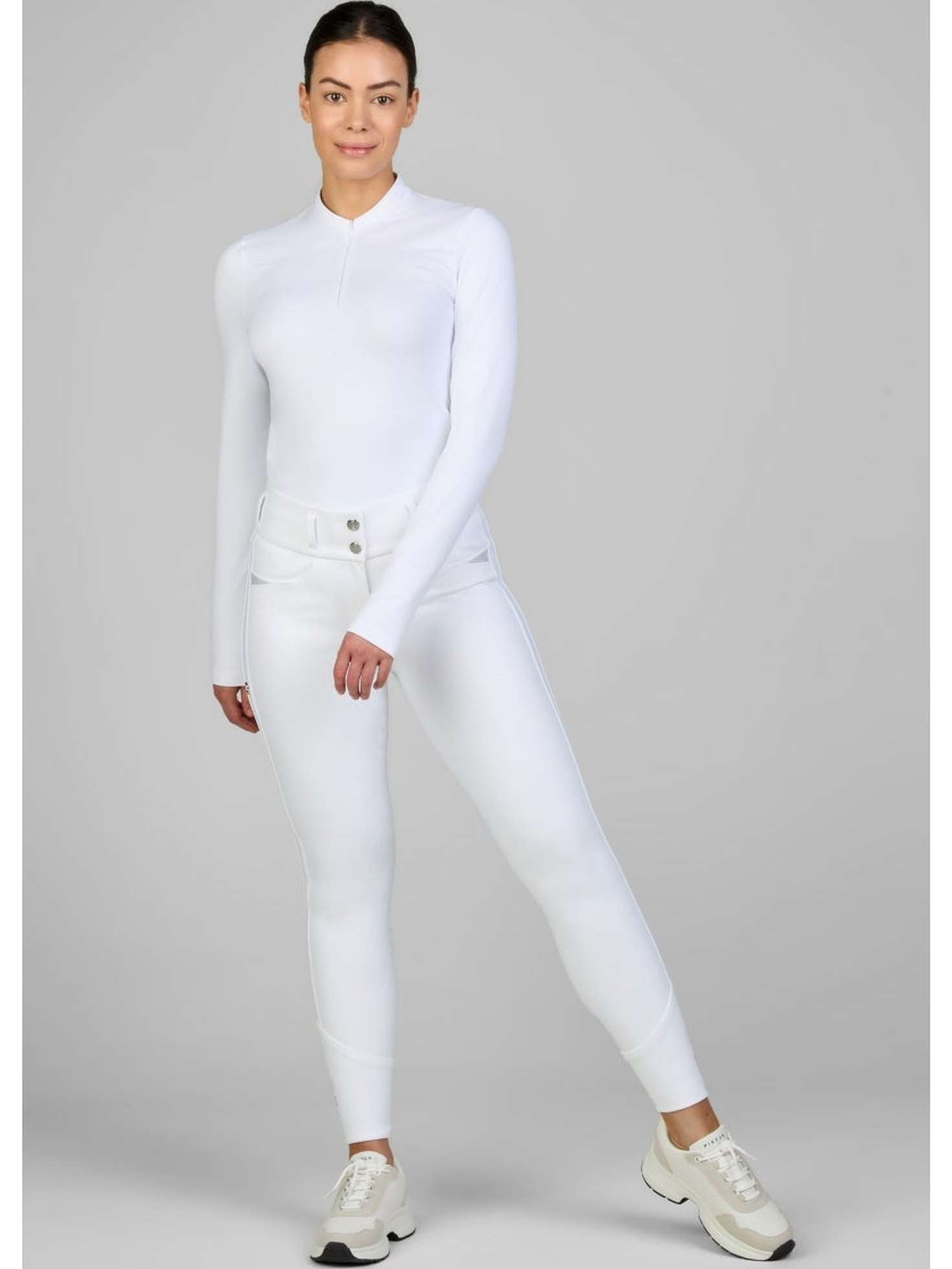 PIKEUR LAURE SD BRYCZESY JEŹDZIECKIE Z WYSOKIM STANEM BIAŁE DAMSKIE