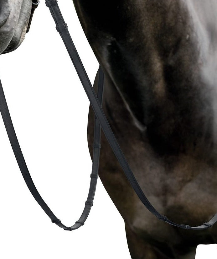 PRESTIGE ITALIA WODZE SKÓRZANE E137 UJEŻDŻENIOWE 16MM ZE STOPERAMI DO OGŁOWIA E157