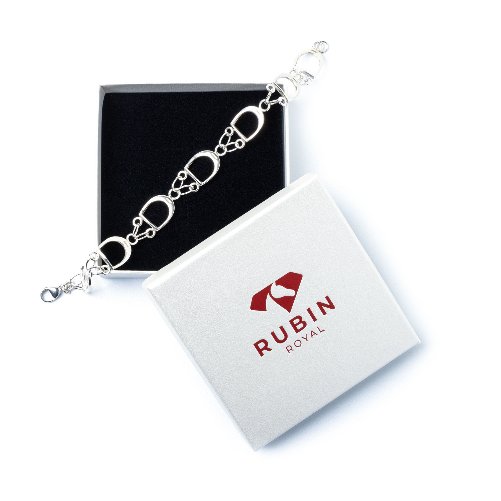 RUBIN ROYAL SREBRNA BRANSOLETKA JEŹDZIECKA ZE STRZEMIONAMI PRÓBA 925