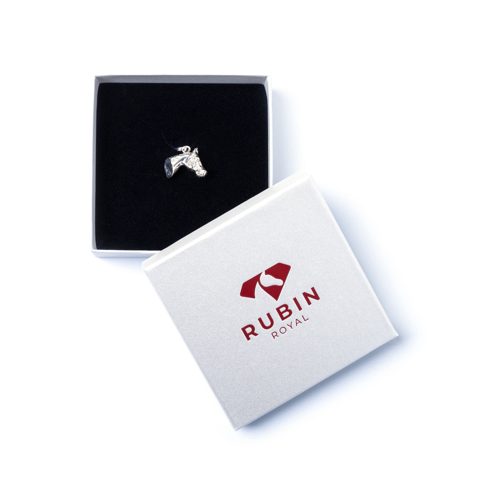 RUBIN ROYAL SREBRNA ZAWIESZKA NA NASZYJNIK GŁOWA KONIA PRÓBA 925