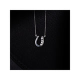 RUBIN ROYAL SREBRNY NASZYJNIK JEŹDZIECKI Z ZAWIESZKĄ PODKOWA KONIA Z CYRKONIAMI PRÓBA 925