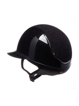 SAMSHIELD MISS GLOSSY 2.0 / ALCANTARA TOP / CRYSTAL FABRIC BLK BLAZON / BLACK HELMET