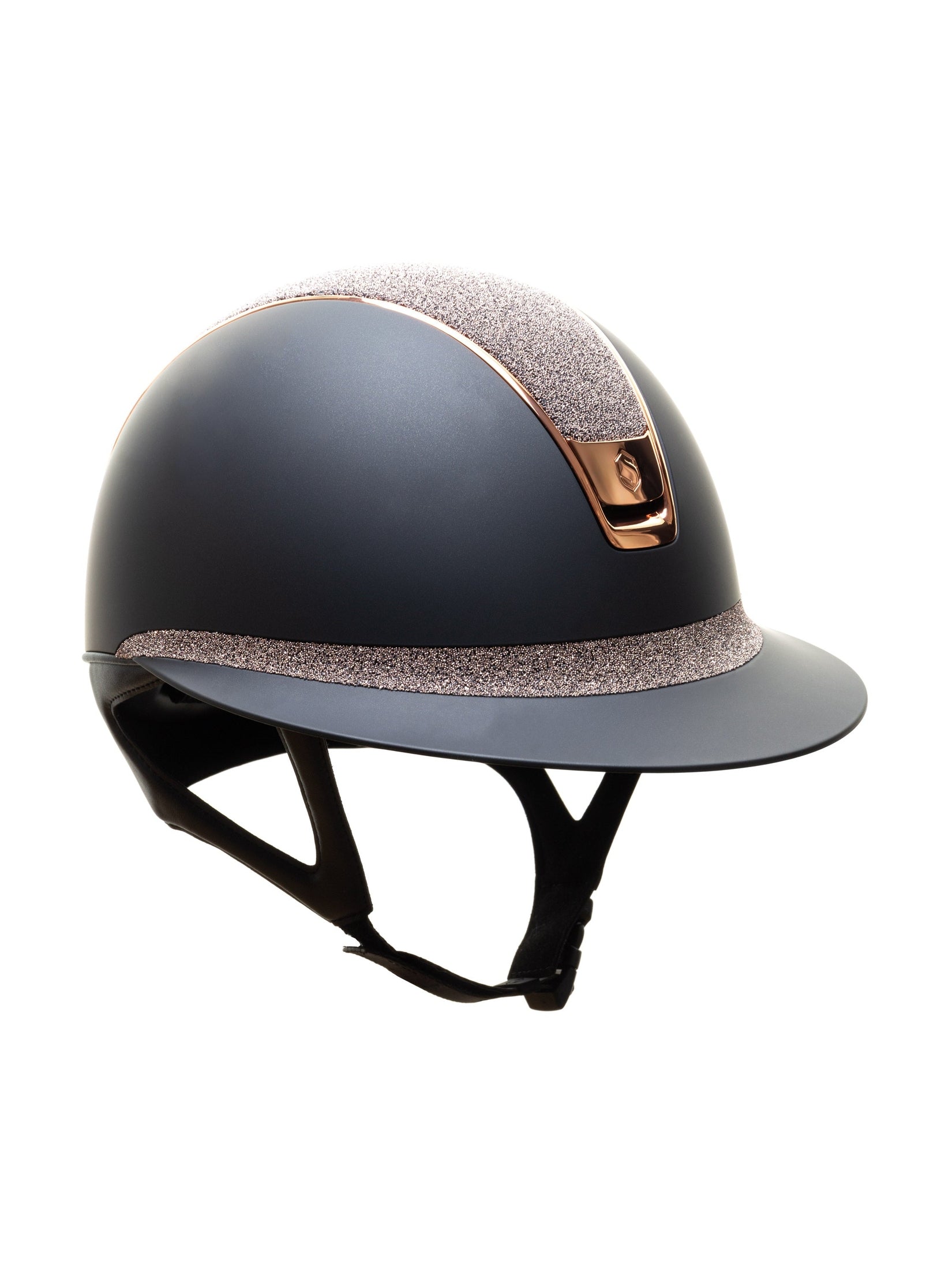 SAMSHIELD KASK MISS SHIELD 2.0 / CRYSTAL FABRIC ROSE GOLD TOP FRONTAL / ROSE GOLD CHROME / CZARNY