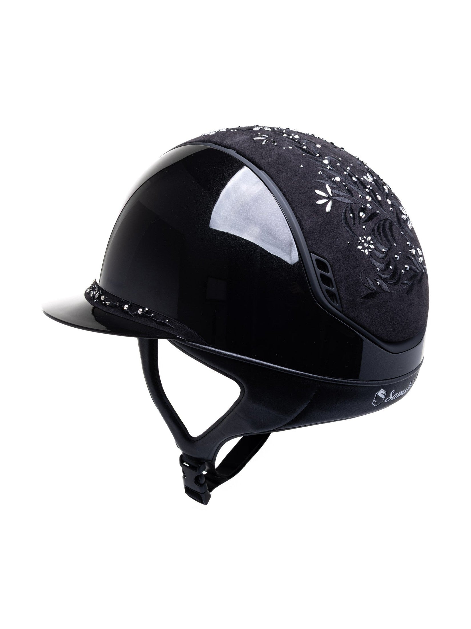 SAMSHIELD KASK MISS SHIELD 2.0 SHADOWGLOSSY / ELEGANT FLOWER SWARO JEWELLERY / MATT FRAME / CZARNY