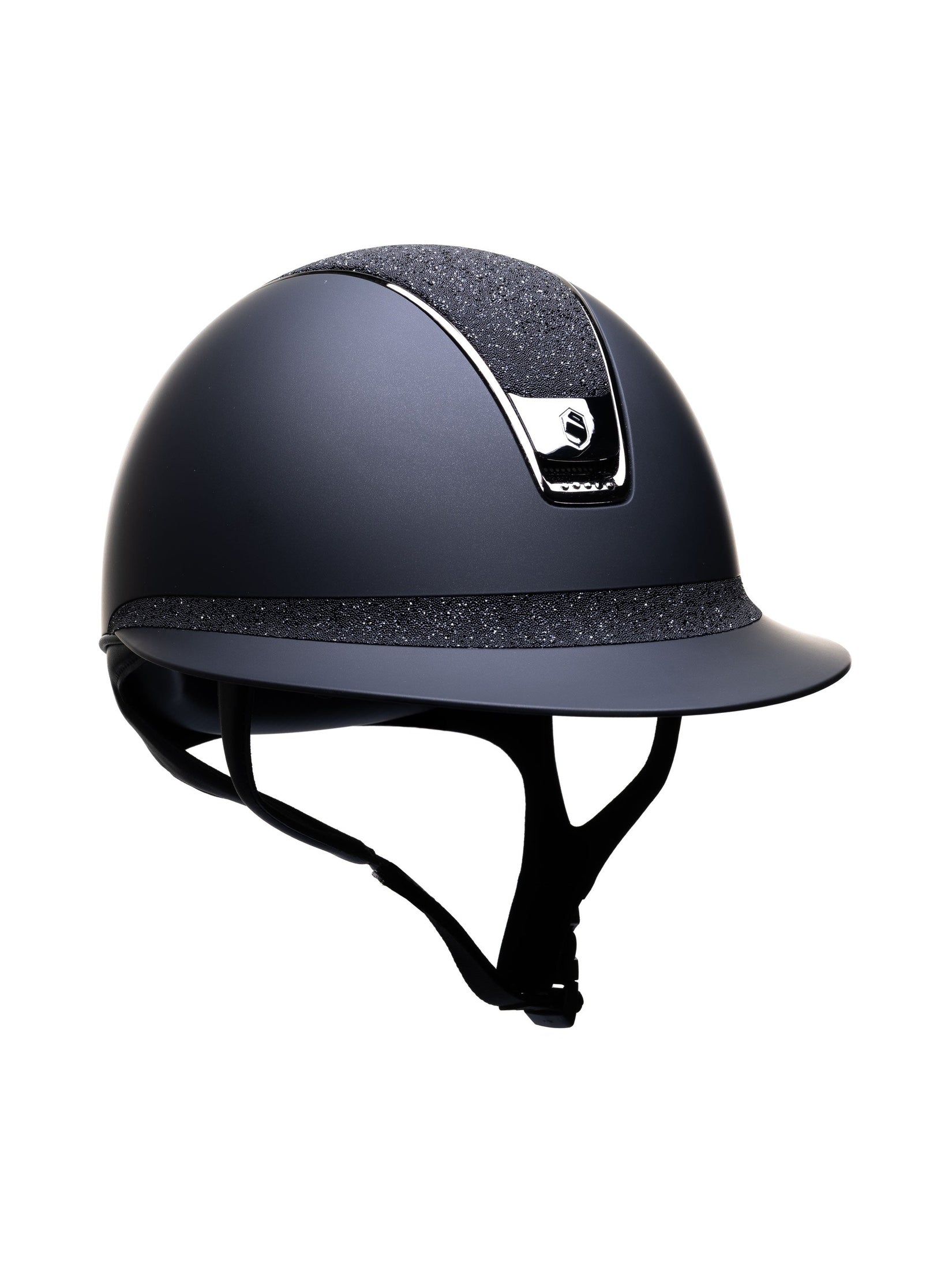 SAMSHIELD KASK MISS SHIELD 2.0 SHADOWMATT / SHINY CRYSTAL FABRIC / 5 SWAROVSKI JETH / CZARNY