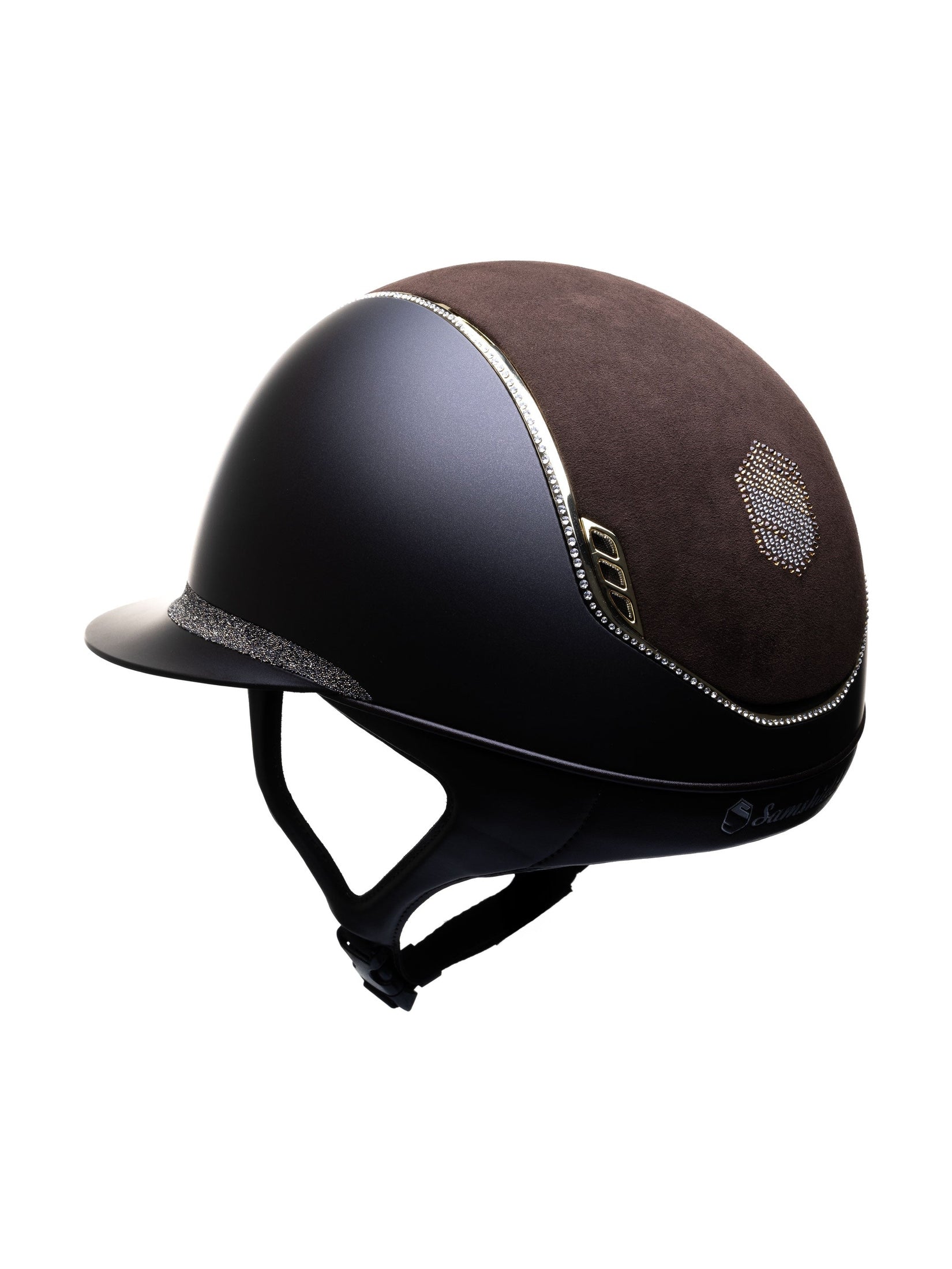 SAMSHIELD KASK MISS SHIELD 2.0 SHADOWMATT/SHINY CRYSTAL FABRIC GOLD/300 SWARO/ALCANTARA/BRĄZOWY