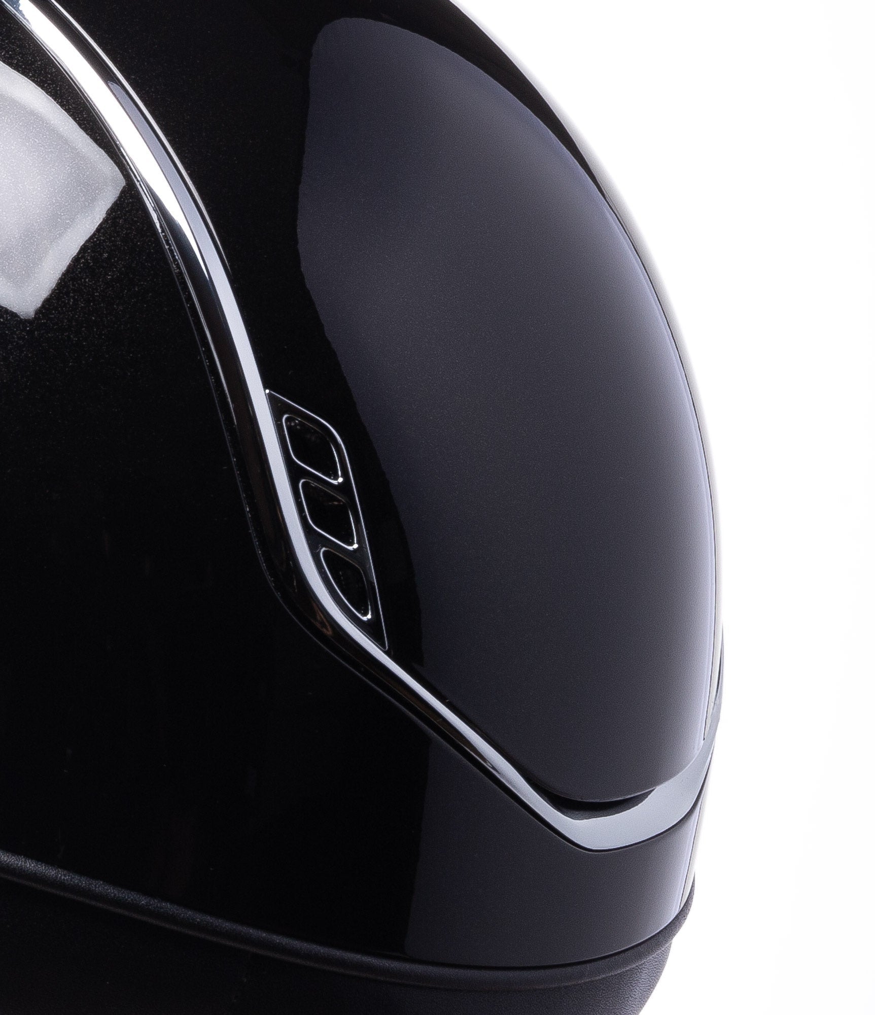 SAMSHIELD MISS SHIELD GLOSSY 2.0/CRST FAB SILVER BLAZON/BLACK FRONTAL/5 SWARO/ BLACK HELMET