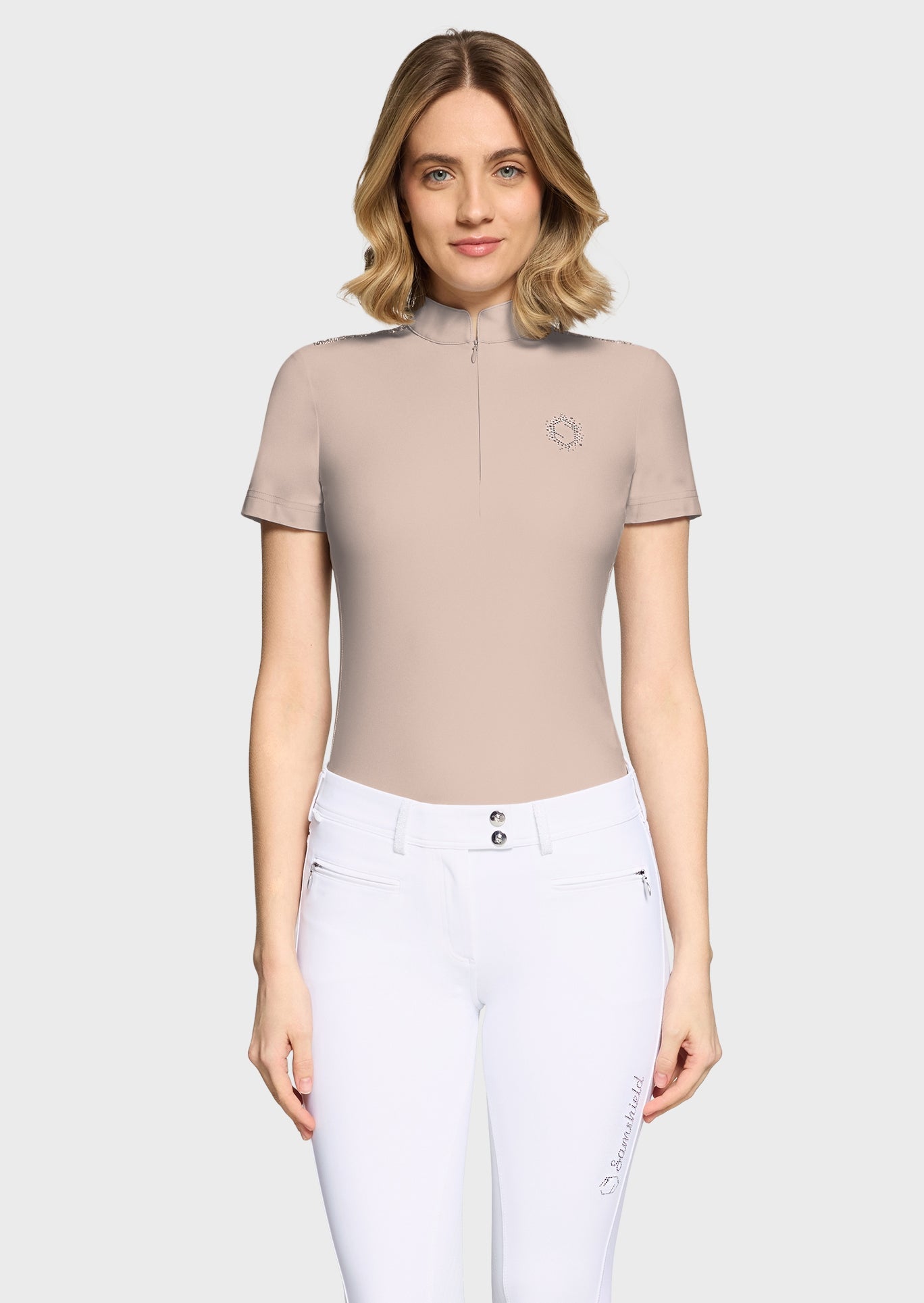 SAMSHIELD BRUNA PREMIUM SHORT TRENINGOWA KOSZULKA JEŹDZIECKA DAMSKA - Samshield Equishop