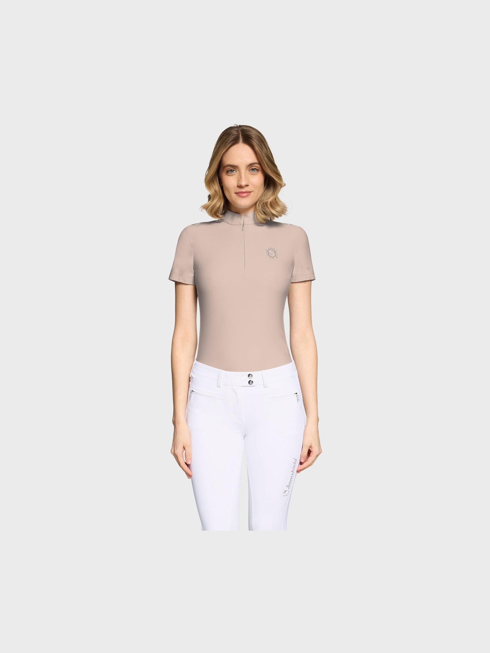 SAMSHIELD BRUNA PREMIUM SHORT TRENINGOWA KOSZULKA JEŹDZIECKA DAMSKA - Samshield Equishop