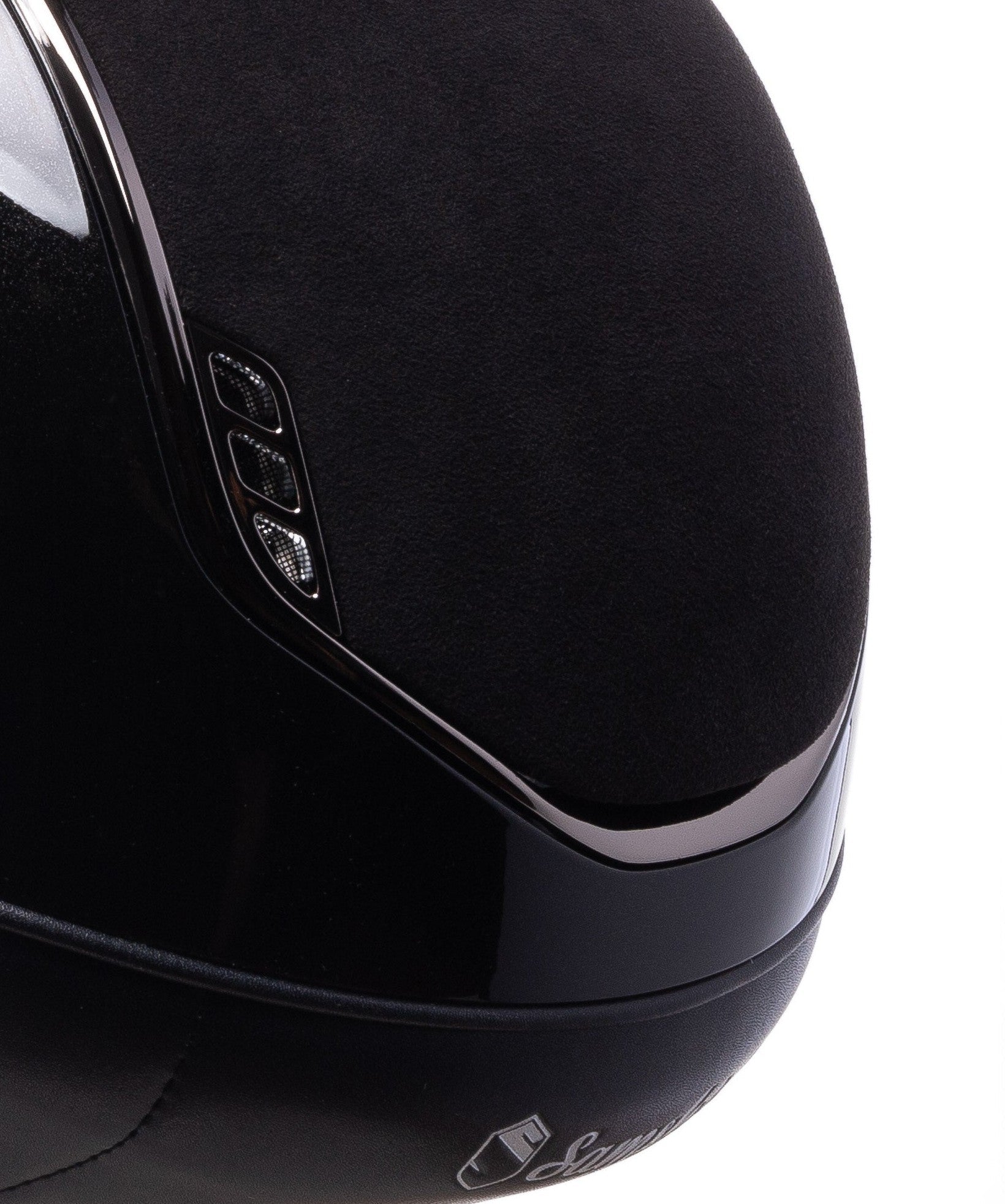 SAMSHIELD KASK MISS GLOSSY 2.0 / ALCANTARA TOP / CRYSTAL FABRIC BLK BLAZON / CZARNY - Samshield Equishop