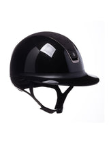 SAMSHIELD KASK MISS GLOSSY 2.0 / ALCANTARA TOP / CRYSTAL FABRIC BLK BLAZON / CZARNY - Samshield Equishop