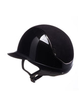 SAMSHIELD KASK MISS GLOSSY 2.0 / ALCANTARA TOP / CRYSTAL FABRIC BLK BLAZON / CZARNY - Samshield Equishop