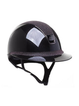 SAMSHIELD KASK MISS GLOSSY 2.0 / CRYSTAL FABRIC ANTIC PINK TOP FRONTAL / CZARNY - Samshield Equishop